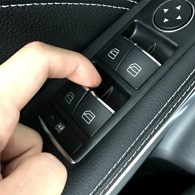 Glitter black decorative sticker for car window lift button modification made from ABS plastic