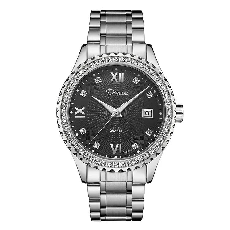 Fashionmonger automatic mechanical watch with gold case and black dial showing business style design