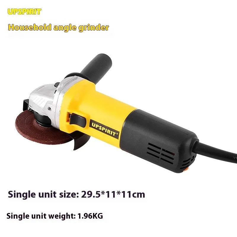125mm household angle grinder with 1050W motor, side handle, and grinding disc