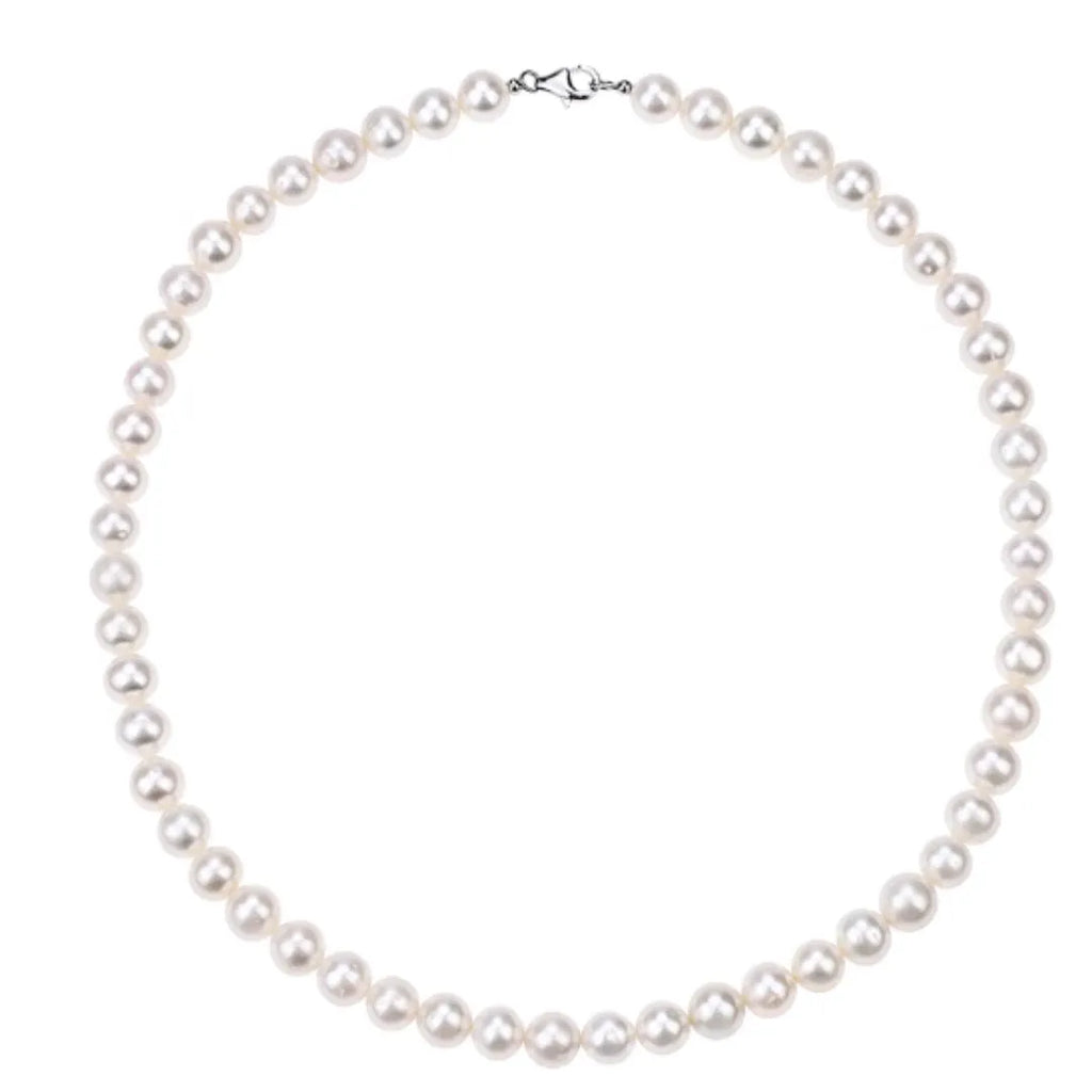 Natural mother of pearl unisex retro hip-hop clavicle necklace with multiple bead sizes and chain lengths