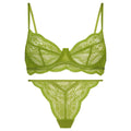 Women's black French bra bikini set with double shoulder straps on a mannequin.
