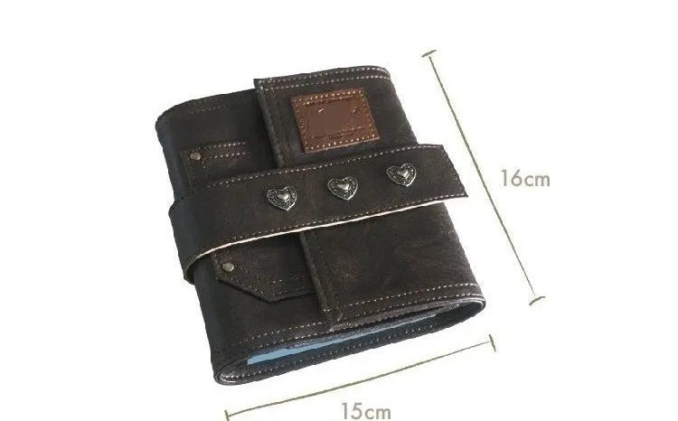 A7 brown PU leather notebook with buckle closure and loose-leaf binder binding