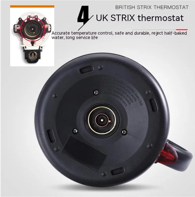 Full-automatic stainless steel kettle in gold colour with touch control panel.