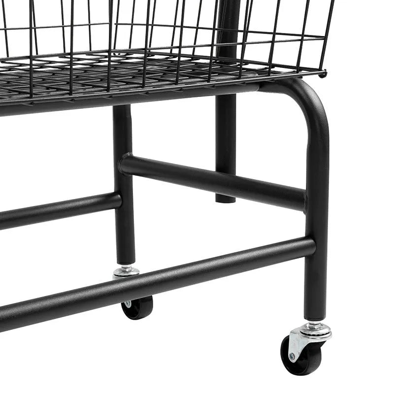 Iron single rod pulley storage car with clothes hanger in white or black colour