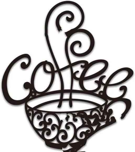 Black iron wall ornament with English letters silhouette measuring 26x28cm