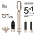 Champagne gold five-in-one hot air comb hair curler with 1000W power and universal voltage