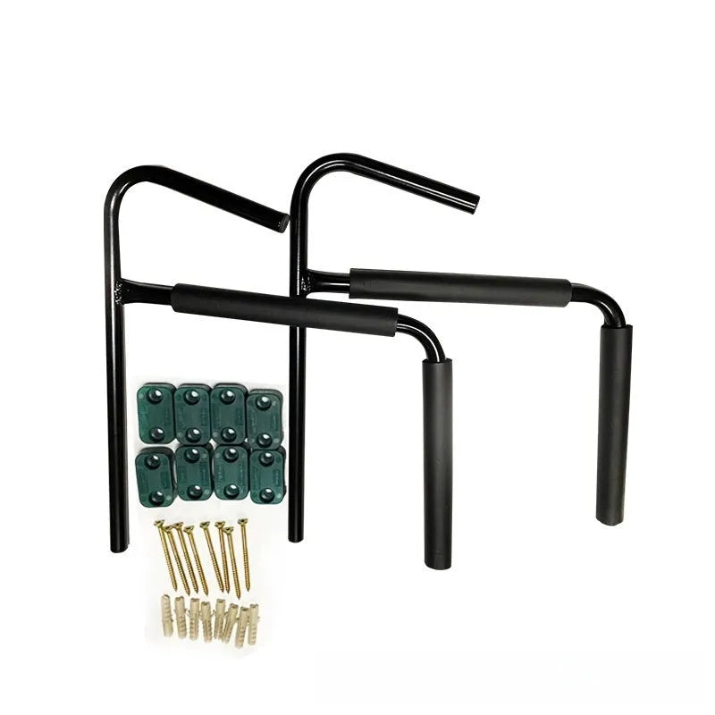 Black carbon steel kayak and surfboard wall storage hanger rack