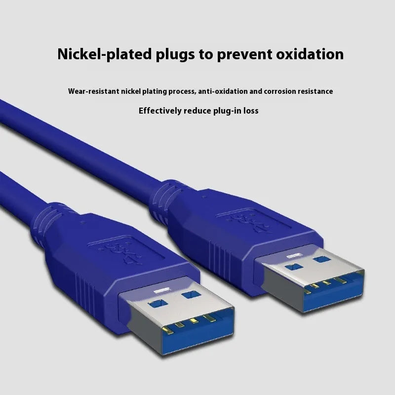 USB 3.0 data cable with nickel-plated connectors for external hard drives, shown in multiple available lengths.