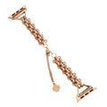 Stainless steel double row chain watch band for Apple Watch in black, silver, gold, rose gold, sport style
