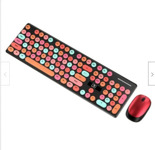 Wireless keyboard and mouse set with backlit keys and photoelectric mouse