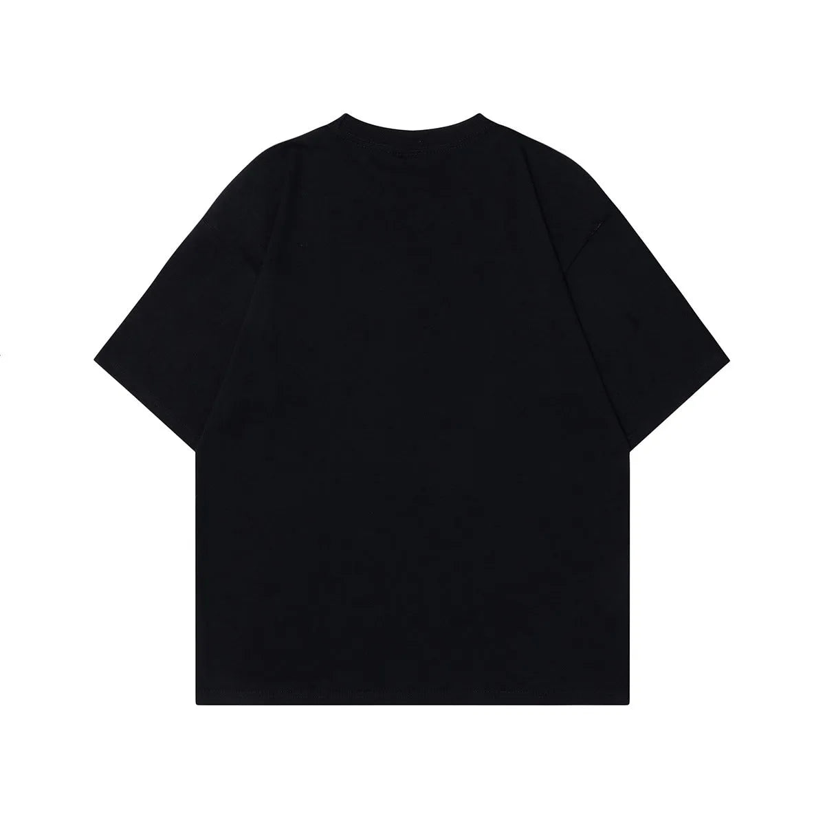 Men's loose-fit grey cotton T-shirt featuring a retro graphic character print on the chest.