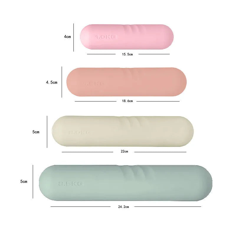 Hand-drawn silicone-grip dumbbell stick in selected colour and weight for fitness training.