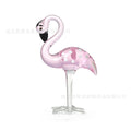 Pink crystal flamingo decorative prop for modern home table or shelf display.