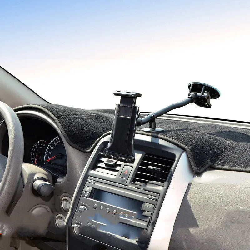Black vehicle-mounted tablet holder with lifting arm for 4-12 inch devices