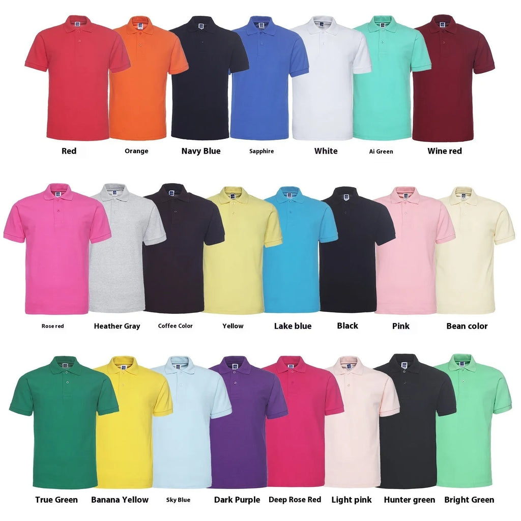 Man's solid colour short sleeve cotton blend polo shirt in loose plus size fit