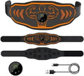 Smart EMS massage fitness belt with arm pads in blue and orange colour options