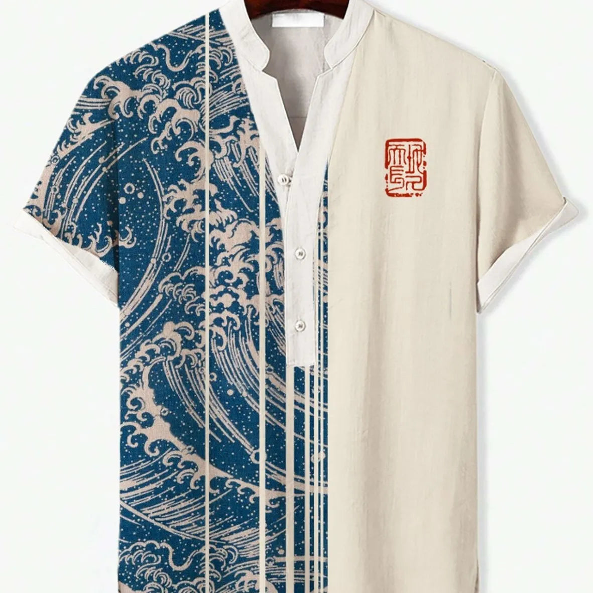 Short sleeve casual shirt with a vibrant 3D digital animal pattern print on the front.