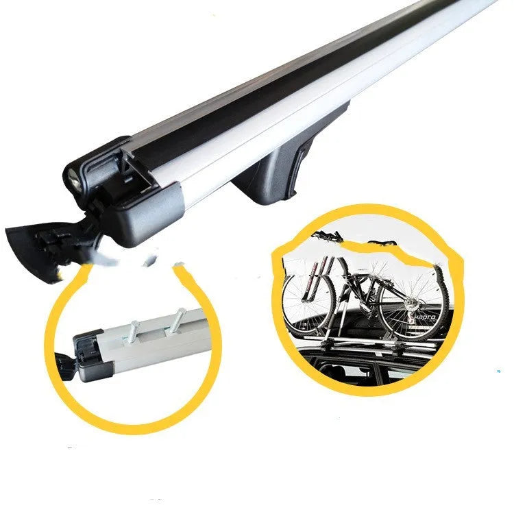 Alloy GM SUV roof rack crossbar modification kit showing two luggage racks for split longitudinal pole vehicles.