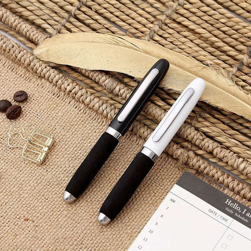 EVA metal cap mini ballpoint pen showing compact 112mm size and available refill colour options