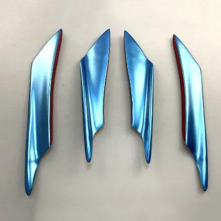 ABS automotive bumper blade air knife spoiler in carbon fibre finish - four-piece set