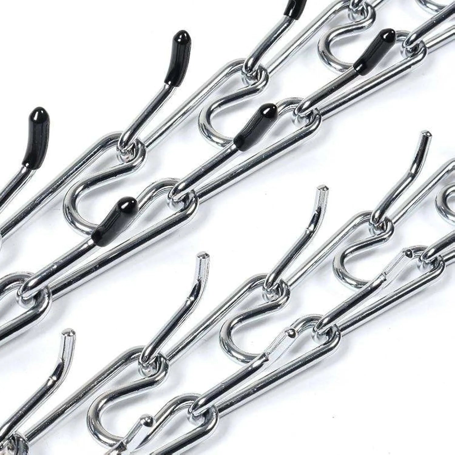 Stainless steel dog pinch collar with comfort rubber tips and adjustable chain links