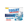 Four sachets of toilet cleaning powder with a measuring scoop for urine stain removal