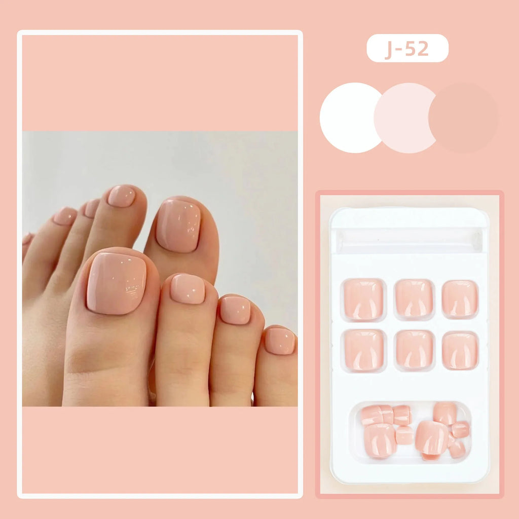 J-52 skin colour plastic toe nail stickers with glue type adhesive, ins style design