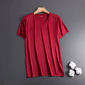 Men's solid colour Ice Silk short sleeve t-shirt in loose regular fit.