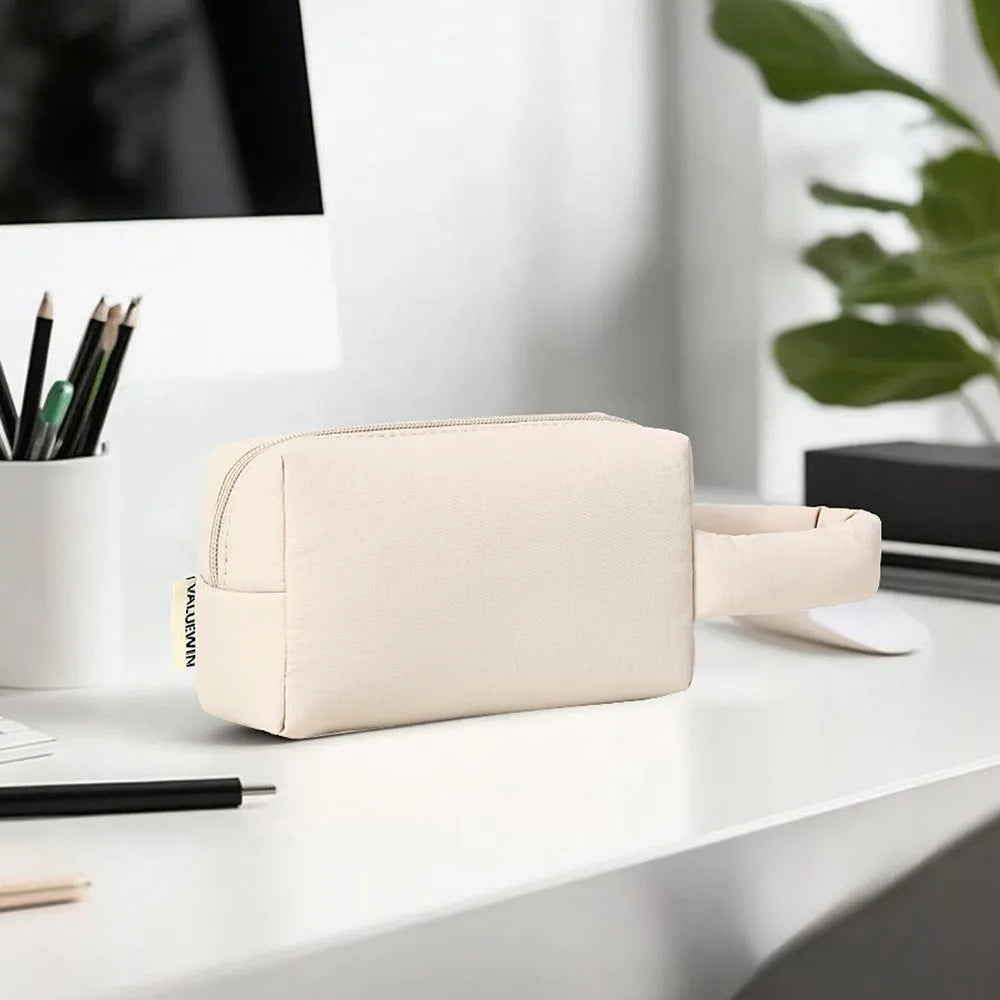 Digital accessories storage bag for data cables headsets and mobile power banks in khaki colour