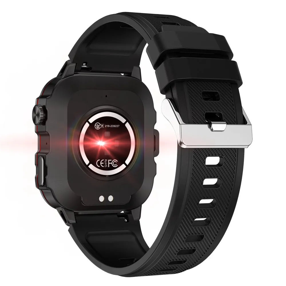 QX11 Smart Bluetooth Watch with TFT screen showing fitness metrics on black zinc alloy case