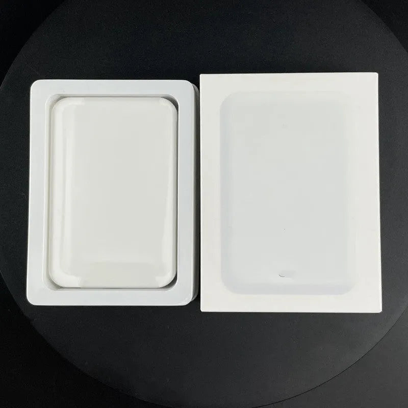 White magnetic wireless charger power bank with 5000mAh capacity and compact design