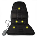 Black heating massage mat with infrared physiotherapy and variable speed controls