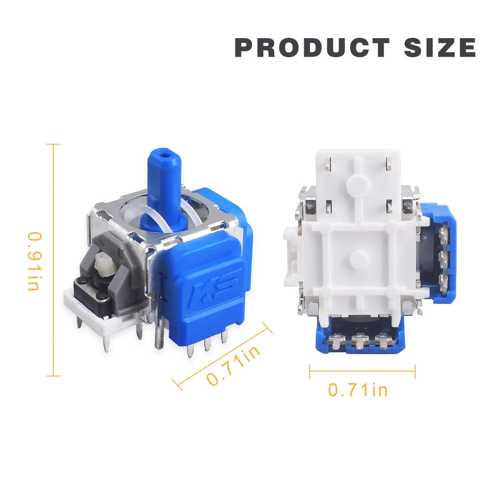 Single PS5-compatible Hall effect magnetic analogue joystick replacement component on a white background.