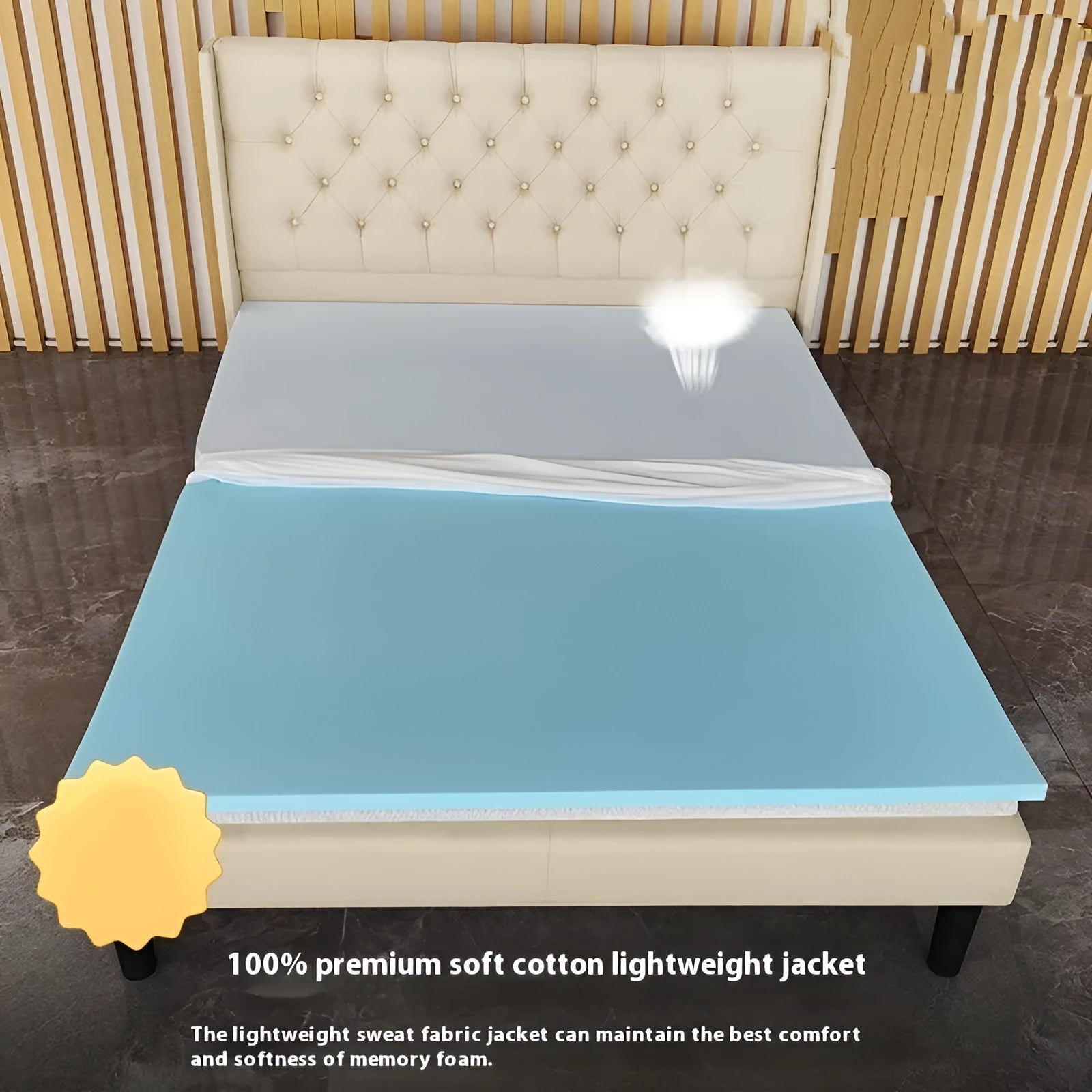 Gel memory cotton thin tatami mat with artificial latex in 2cm thickness on floor
