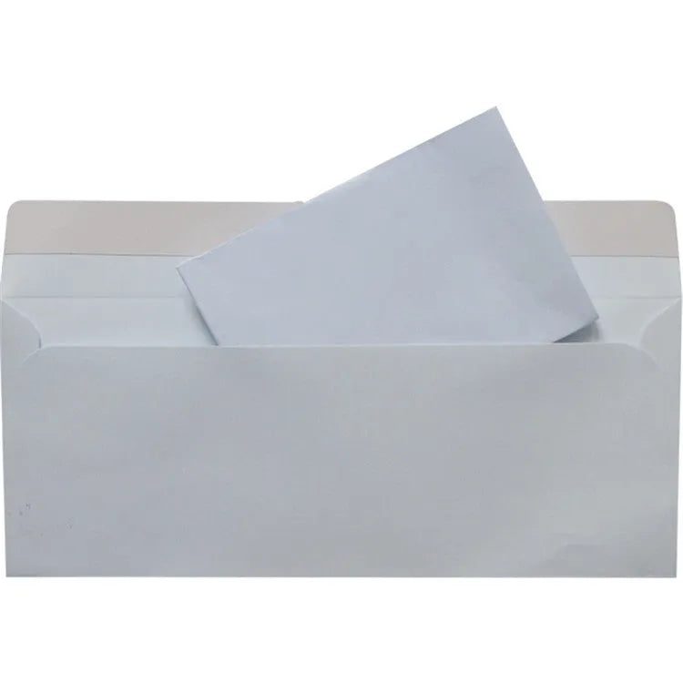 Blue anti-opening security envelope with self-adhesive sealing, dimensions 105mm by 240mm