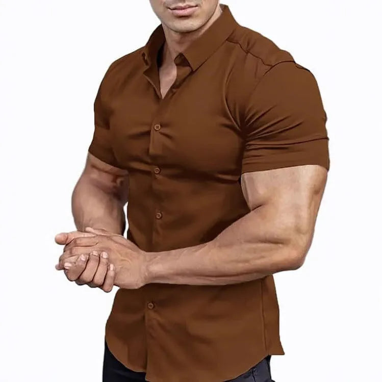 Men's short sleeve printed shirt with cardigan style in multiple colours and sizes