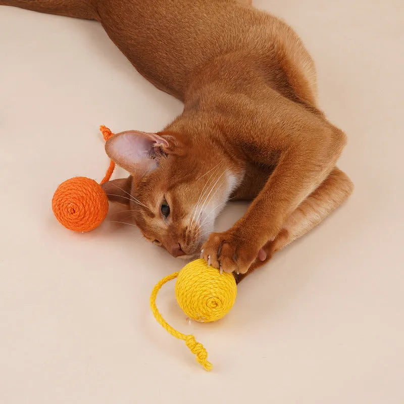 Cat teaser wand with catnip ball and feather toys in multiple colours including blue, green, red, yellow