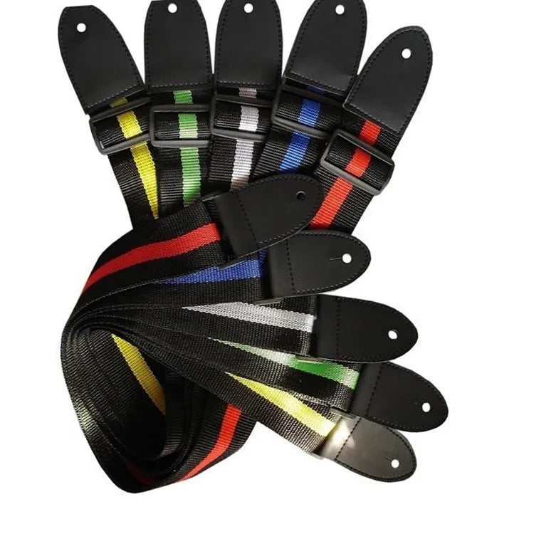 Woven universal instrument strap for guitar, bass, and ukulele in multiple colours