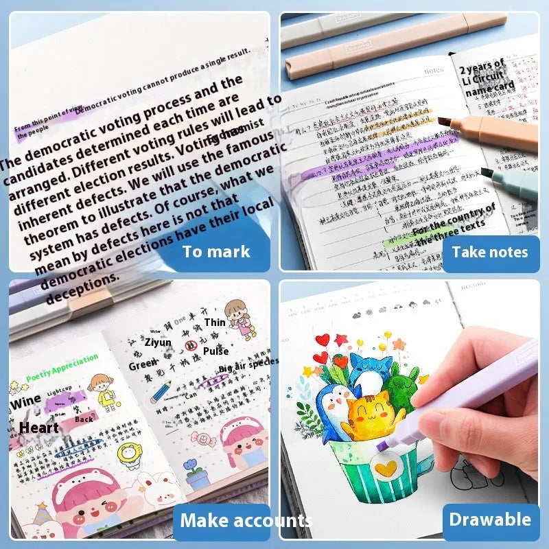 Pack of twelve double-ended fluorescent marker pens in assorted bright colours on a white background.