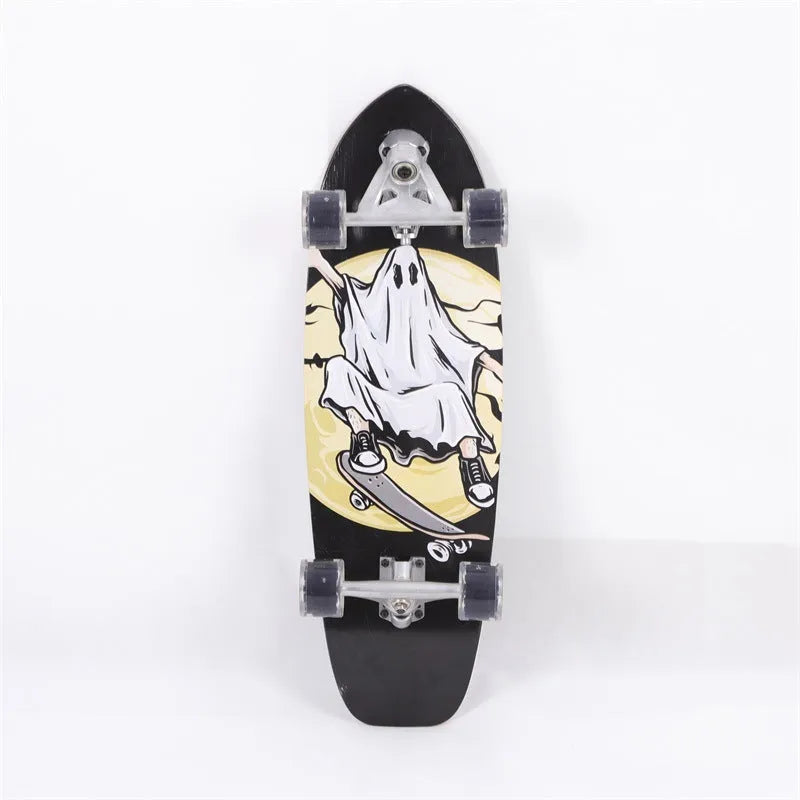 White maple wooden street scooter with 31-inch deck for adult urban commuting