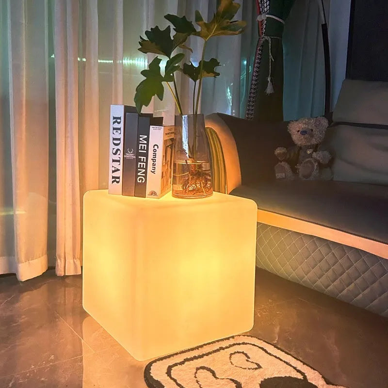 Waterproof LED cube stool light with modern design in various sizes
