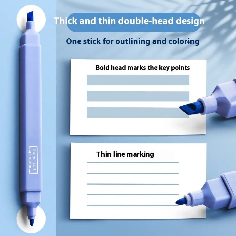 Pack of twelve double-ended fluorescent marker pens in assorted bright colours on a white background.