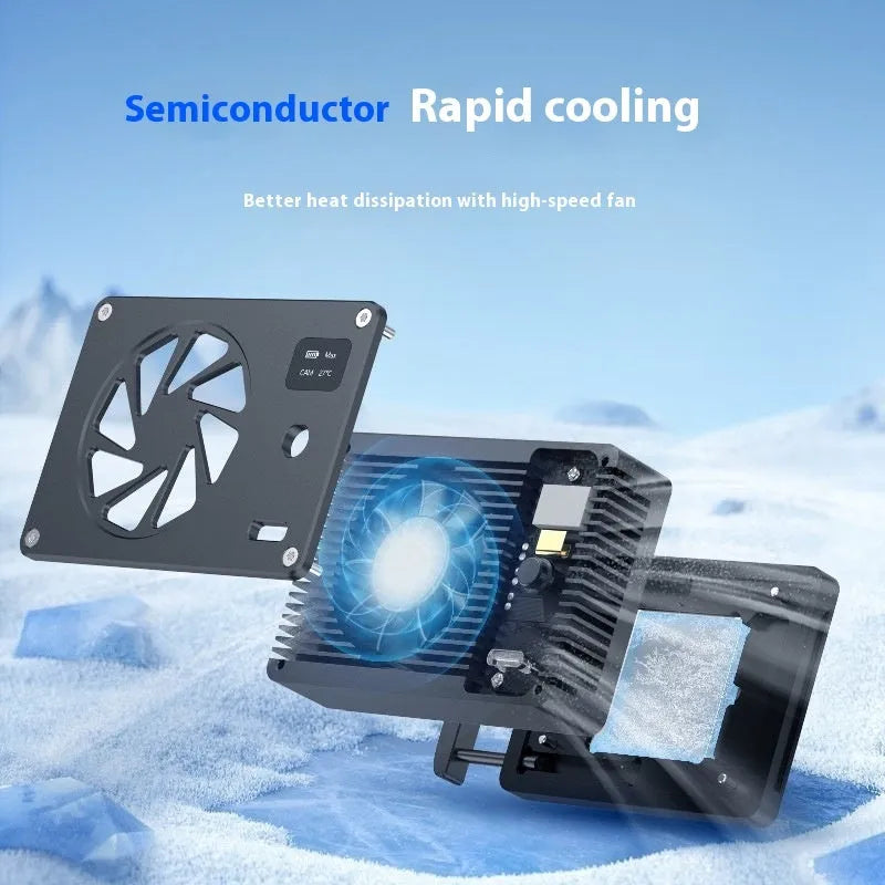 Black aluminium alloy computer heatsink radiator with cooling fan measuring 89mm wide
