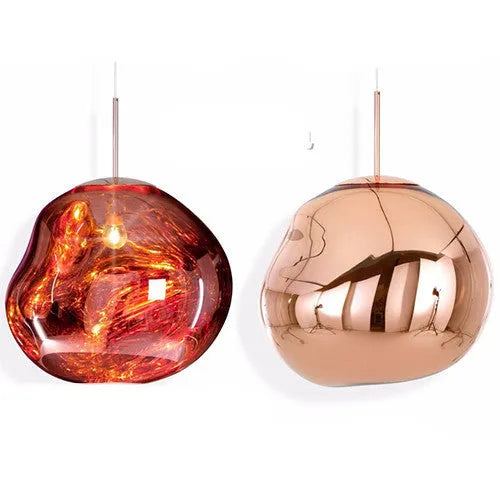 Post modern Nordic lava lamp chandelier with irregular glass design and LED light source