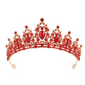 Baroque style bridal crown headdress in alloy with sparkling rhinestones on a silver or KC gold base.