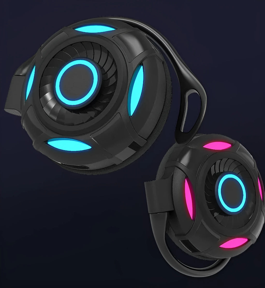 Wireless Bluetooth earphones with hanging ear design in black or white colours