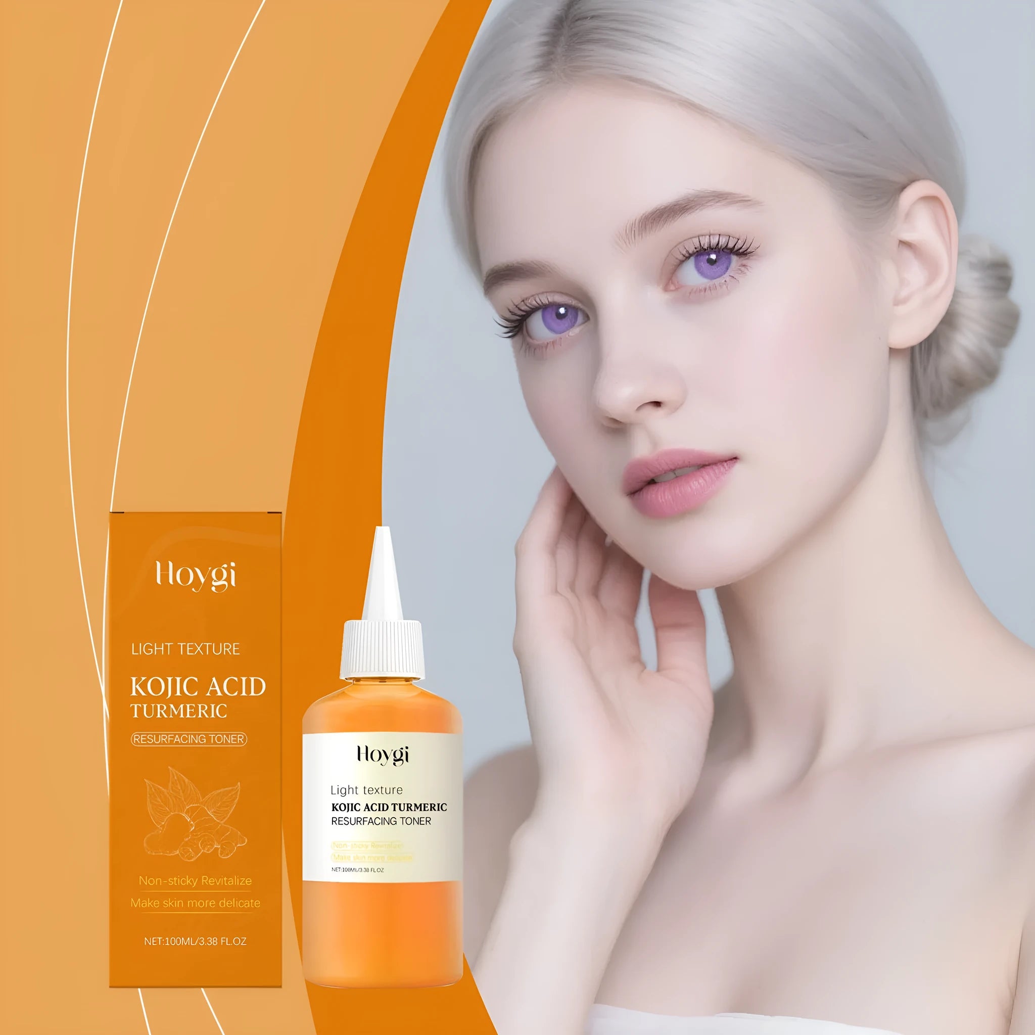 100ml turmeric moisturising water facial skin toner in 4.3x13.4cm packaging