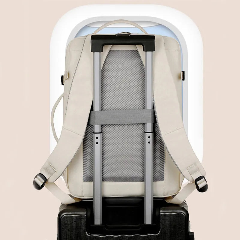 Large waterproof backpack with multiple pockets holding 15.6 inch laptop, shown in black colour option
