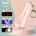 Cat pen light charging toy with self-hi button in pink, cream white, and sky blue colours