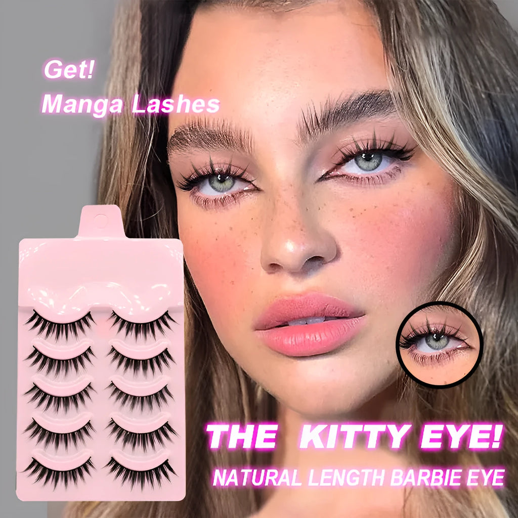 Set of 15 pairs of natural wispy false eyelashes for manga cosplay and Korean makeup styles 007 008 009